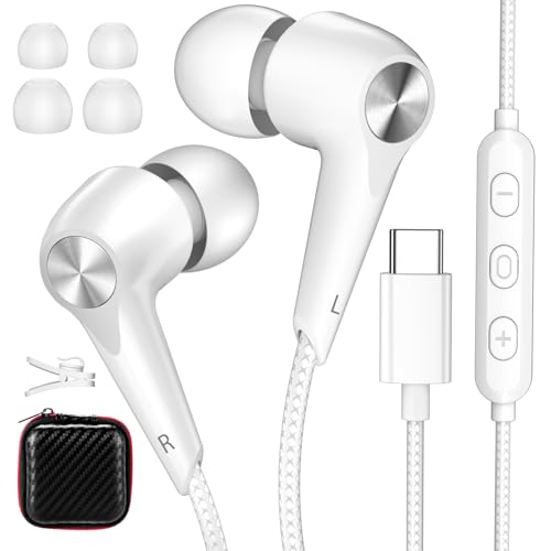 USB C Kopfhörer für Samsung Galaxy A55 A35 A54 A34 5G,Stereo HiFi In Ear Headset USB C Anschluss mit ENC Mikrofon Kabel Geräuschabschirmung Typ C Ohrhörer für iPhone 16 15 Pro Pixel 9 8a Xiaomi 14T 13 USB C Kopfhörer für Samsung Galaxy A55 A35 A54 A34 5G,Stereo HiFi In Ear Headset USB C Anschluss mit ENC Mikrofon Kabel Geräuschabschirmung Typ C Ohrhörer für iPhone 16 15 Pro Pixel 9 8a Xiaomi 14T 13 von ASKUBSKU