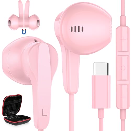 USB C Kopfhörer für iPhone 15 16e 16 Pro 5G Samsung Galaxy A55 A35 A54 A34 A26 A56,Magnetisch In Ear Ohrhörer mit Kabel Mikrofon Typ C Headset USB C Anschluss für Pixel 9 8 Google 7 Xiaomi 14 13T iPad USB C Kopfhörer für iPhone 15 16e 16 Pro 5G Samsung Galaxy A55 A35 A54 A34 A26 A56,Magnetisch In Ear Ohrhörer mit Kabel Mikrofon Typ C Headset USB C Anschluss für Pixel 9 8 Google 7 Xiaomi 14 13T iPad von ASKUBSKU