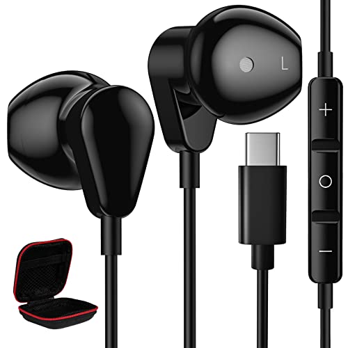 USB C Kopfhörer für iPhone 15 Pro Max Samsung A55 A35 A53 A54 A33 A34 S24 S23 FE S20 FE, In Ear Kopfhörer USB C Anschluss USB C Headset mit Mikrofon Typ C Kopfhörer für Pixel 8 7a Mi 13T 12 Oneplus 11 von ASKUBSKU