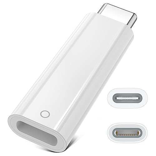 USB C Ladeadapter für Apple Pencil 1. Gen, Bluetooth Pairing Adapter USB C Stecker auf Lightning Buchse, Typ C Adapter kompatibel mit iPad 10. Gen 2022, Ladeanschluss USB C kompatibel mit iPencil 1st von ASKUBSKU