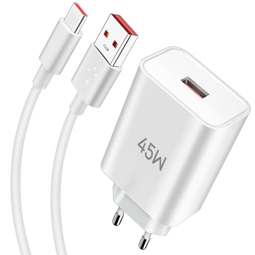 USB Ladegerät 45W mit USB C Kabel 1M für Infinix Note 40 Pro 30 Pro 5G Zero 20 GT 10 Pro, USB Netzteil Stecker Ladestecker Schnellladegerät Ladegerät Adapter Netzstecker für Infinix Hot 40 Pro Note 30 von ASKUBSKU