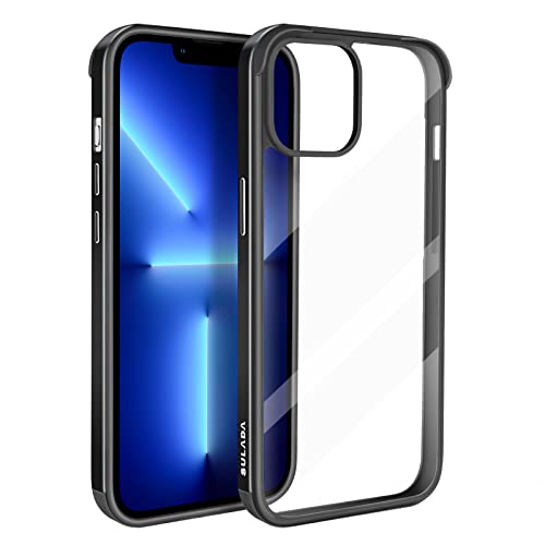 ASOBEAGE Metallrahmen Hülle für iPhone 13 ，Stoßfeste Schlank Kratzfest Vergilbungsfrei Transparent (Schwarz) von ASOBEAGE