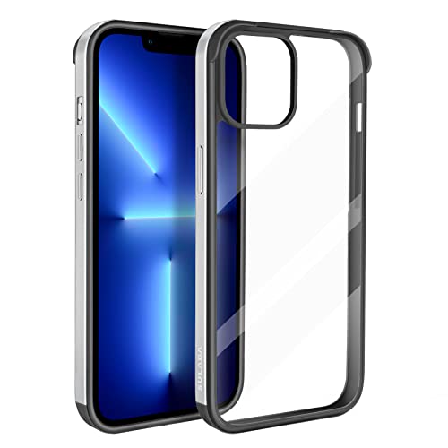 ASOBEAGE Metallrahmen Hülle für iPhone 13 ，Stoßfeste Schlank Kratzfest Vergilbungsfrei Transparent (Silber) von ASOBEAGE