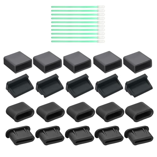 ASOMI 30 Stück USB-C-Staubschutzstecker, USB-Staubschutzstopfen, USB-C-Steckerabdeckung, USB-Staubschutz-Anschlussstopfen, Schutzset mit Reinigungsschaumtupfern ASOMI 30 Stück USB-C-Staubschutzstecker, USB-Staubschutzstopfen, USB-C-Steckerabdeckung, USB-Staubschutz-Anschlussstopfen, Schutzset mit Reinigungsschaumtupfern von ASOMI
