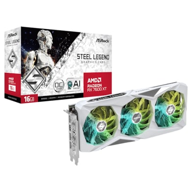 ASROCK Radeon RX 7600 XT Steel Legend White 16GB OC Grafikkarte von ASRock