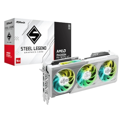 ASROCK Radeon RX 9070 XT Steel Legend Grafikkarte 16GB GDDR6 1x HDMI 3x DP ASROCK Radeon RX 9070 XT Steel Legend Grafikkarte 16GB GDDR6 1x HDMI 3x DP von ASRock