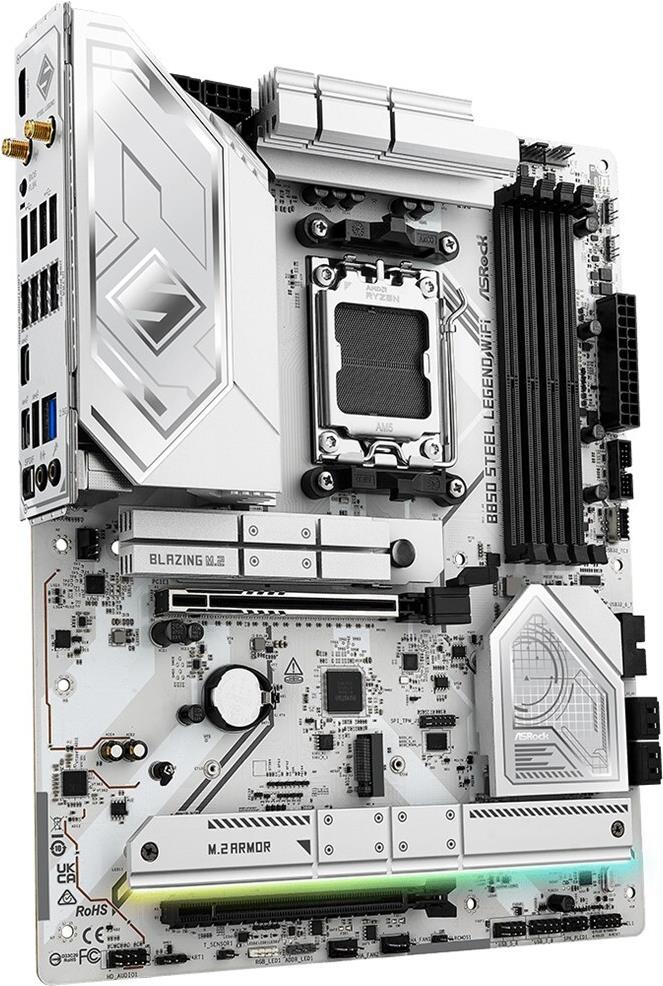 ASRock MB Sc AM5 B850 Steel Legend WiFi, AMD B850, 4xDDR5, 1xHDMI, WiFi, ATX von ASRock