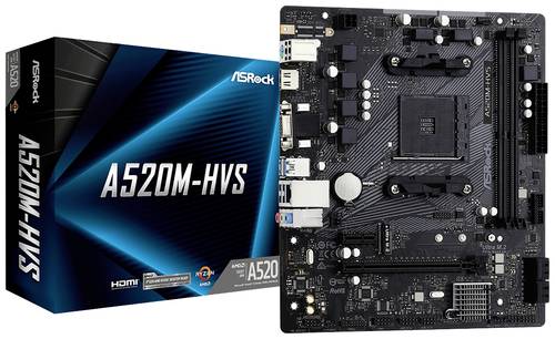 ASRock A520M-HVS Mainboard Sockel (PC) AMD AM4 Formfaktor (Details) Micro-ATX Mainboard-Chipsatz AMD von ASRock