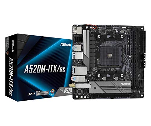 ASRock A520M-ITX/AC unterstützt 3. Generation AMD AM4 Ryzen™ / Future AMD Ryzen™ Prozessoren (3000 und 4000 Serie) Motherboard. von ASRock