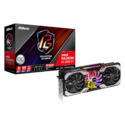 ASRock AMD Radeon RX 6800 XT Phantom Gaming OC 16GB GDDR6 HDMI, 3x DP ASRock AMD Radeon RX 6800 XT Phantom Gaming OC 16GB GDDR6 HDMI, 3x DP von ASRock