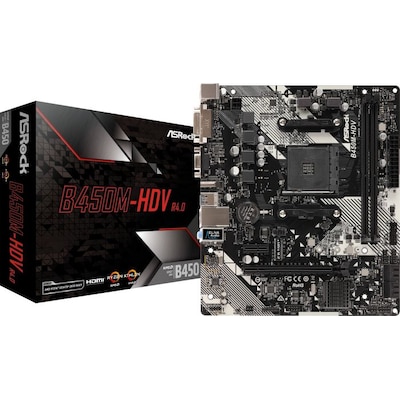 ASRock B450M-HDV R4.0 AM4 mATX Mainboard M.2/DVI/D-Sub/HDMI/USB3.1(Gen1) von ASRock