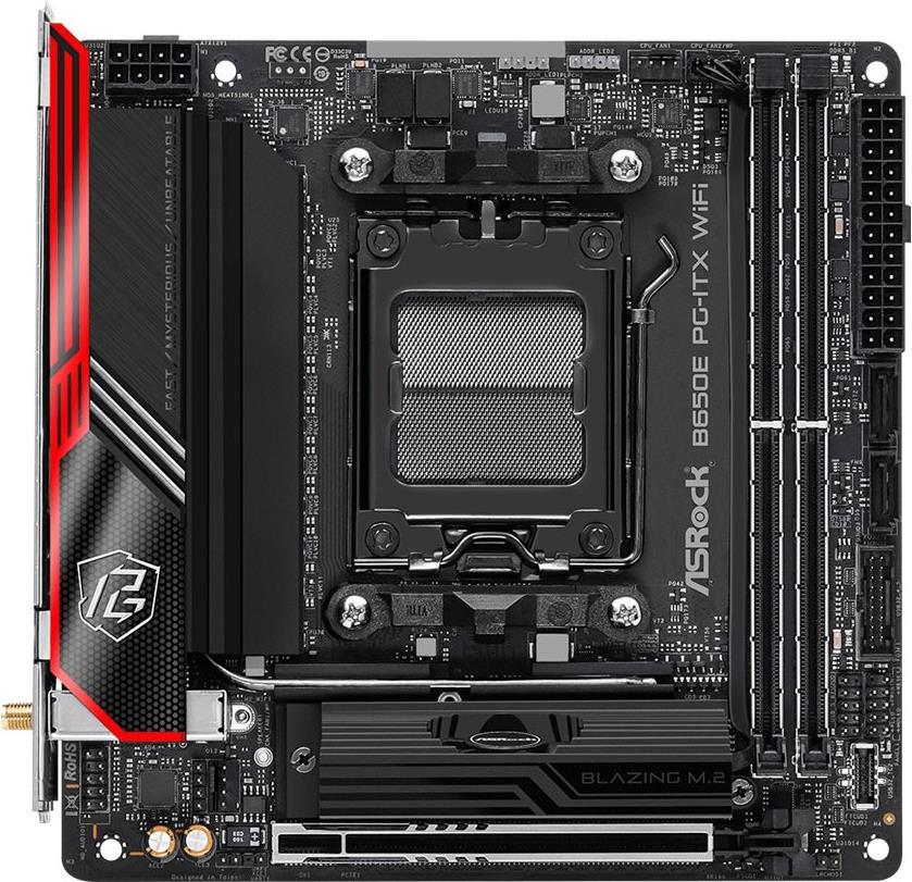 ASRock B650E PG-ITX WiFi - Motherboard - Mini-ITX - Socket AM5 - AMD B650 Chipsatz - USB 3,2 Gen 1, USB 3,2 Gen 2, USB-C 3,2 Gen2, USB-C 3,2 Gen 2x2 - Bluetooth, 2,5 Gigabit LAN, Wi-Fi - Onboard-Grafik (CPU erforderlich) - High Definition Audio (7,1-channel) (90-MXBJE0-A0UAYZ) von ASRock