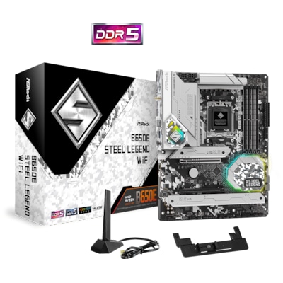 ASRock B650E Steel Legend WiFi ATX Mainboard AM5 HDMI/DP/M.2/BT/USB-C von ASRock