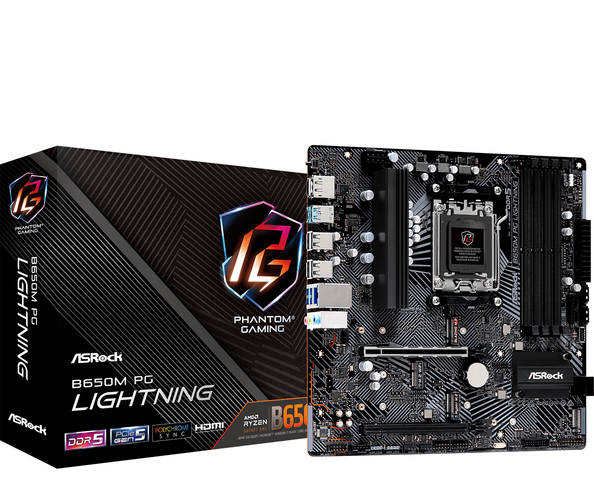 ASRock B650M PG Lightning Mainboard Sockel AM5 von ASRock