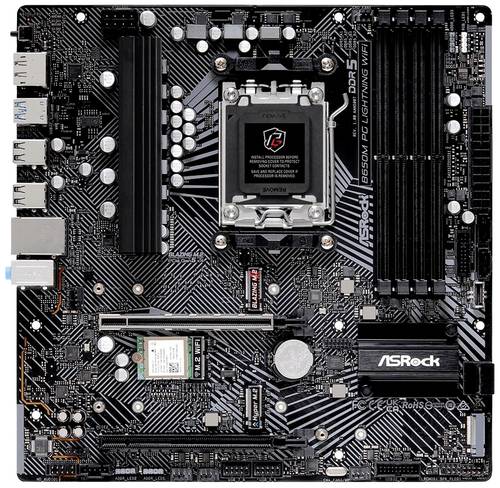 ASRock B650M PG Lightning WiFi Mainboard Sockel (PC) AMD AM5 Formfaktor (Details) Micro-ATX Mainboar von ASRock