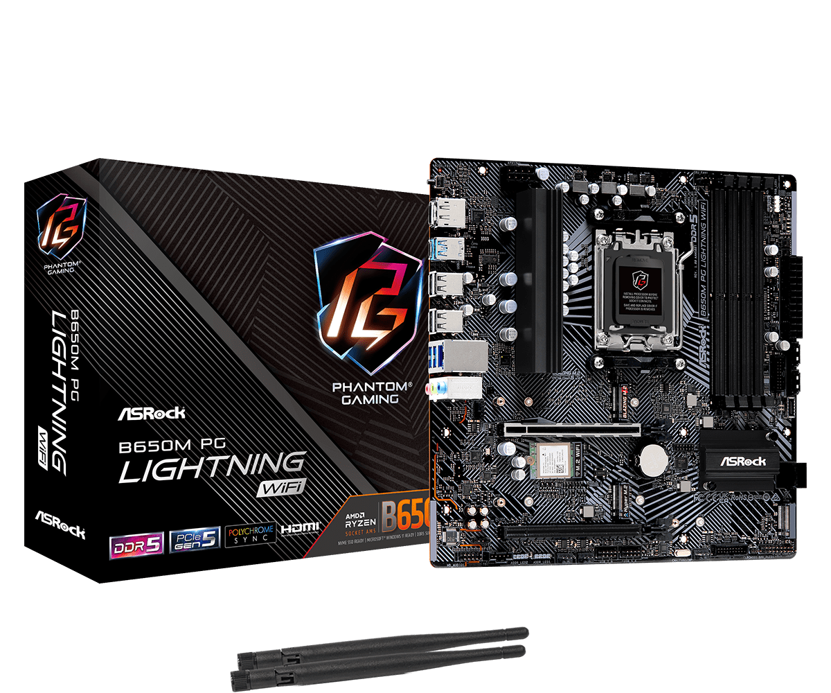 ASRock B650M PG Lightning WiFi Mainboard Sockel AM5 von ASRock