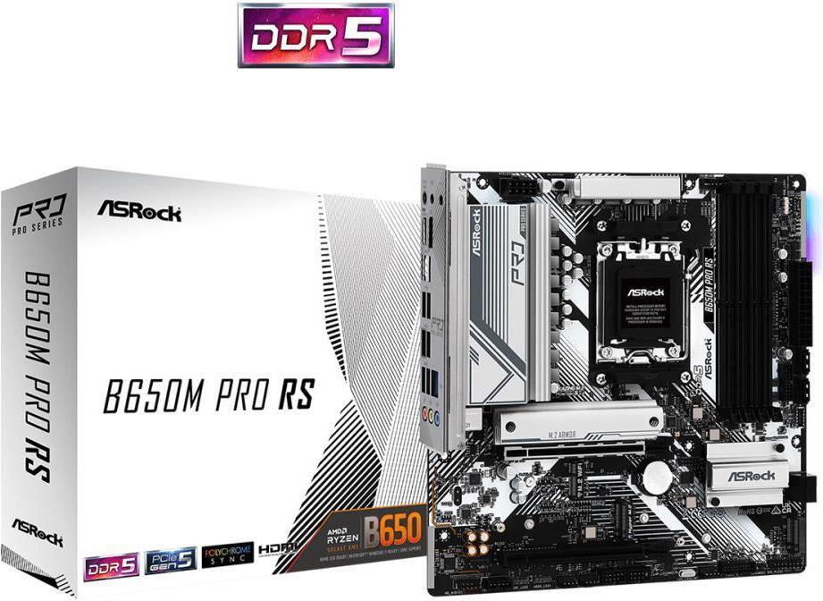 ASRock B650M PRO RS AM5 retail - AMD Sockel AM5 (Ryzen Zen4) (90-MXBLP0-A0UAYZ) von ASRock