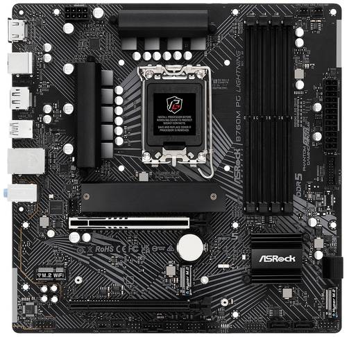 ASRock B760M PG Lightning Mainboard Sockel (PC) Intel® 1700 Formfaktor (Details) Micro-ATX Mainboar von ASRock