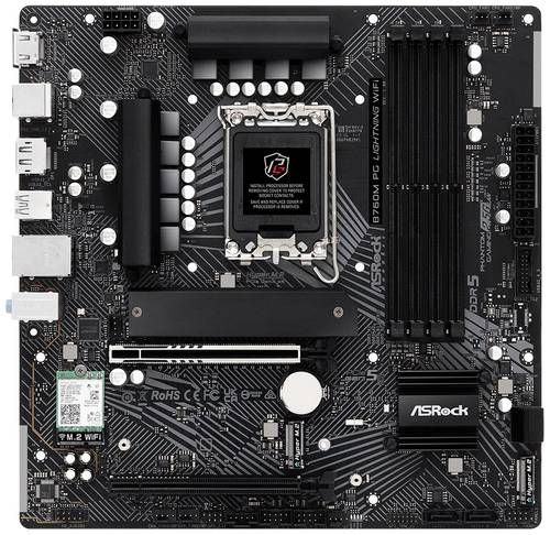 ASRock B760M PG Lightning WiFi Mainboard Sockel (PC) Intel® 1700 Formfaktor (Details) Micro-ATX Mai von ASRock