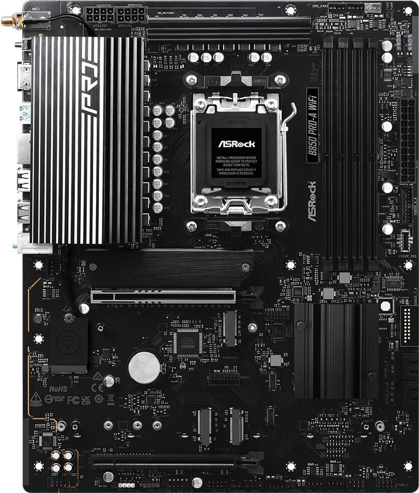 ASRock B850 Pro-A WiFi DDR5 AM5 retail - AMD Sockel AM5 (Ryzen Zen4) (90-MXBQN-A0UAYZ) von ASRock