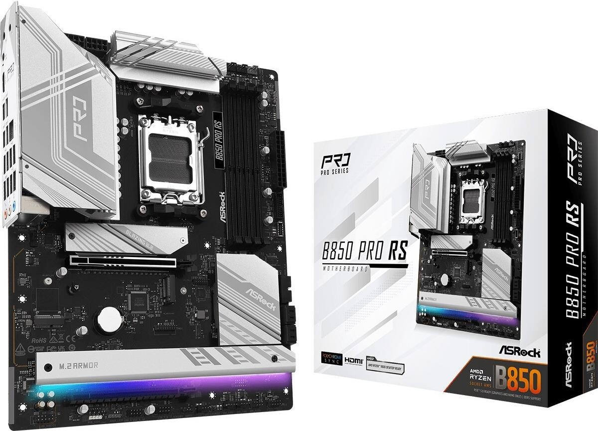 ASRock B850 Pro RS DDR5 AM5 retail - AMD Sockel AM5 (Ryzen Zen4) (90-MXBQK0-A0UAYZ) - Sonderposten von ASRock