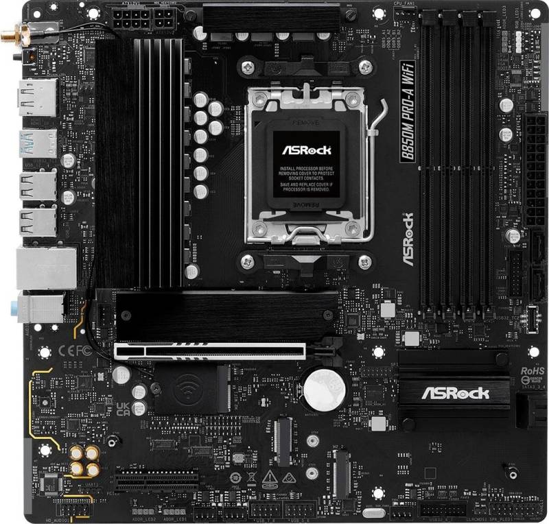 ASRock B850M Pro-A WiFi AM5 mATX HDMI/DP DDR5 - AMD Sockel AM5 (Ryzen Zen4) - Micro/Mini/Flex-ATX (90-MXBR9-A0UAYZ) von ASRock