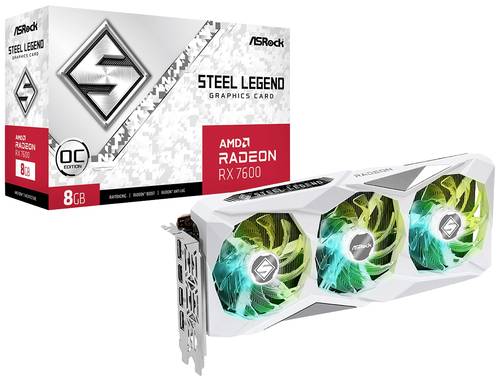 ASRock Grafikkarte AMD Radeon RX 7600 Steel Legend OC 8GB GDDR6-SDRAM PCIe x16 DisplayPort, HDMI® � von ASRock