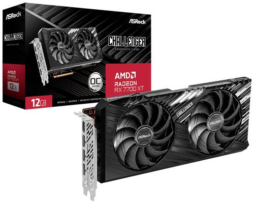 ASRock Grafikkarte AMD Radeon RX 7700 XT Challenge OC 12GB GDDR6-SDRAM PCIe x16 HDMI®, DisplayPort von ASRock