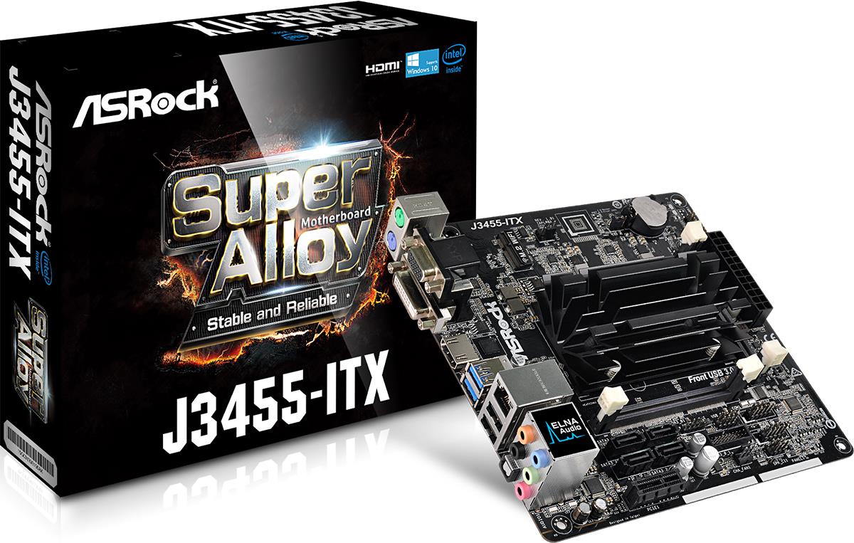 ASRock J3455-ITX - Motherboard - Mini-ITX - Intel Celeron J3455 - USB 3.0 - Gigabit LAN - Onboard-Grafik - HD Audio (8-Kanal) von ASRock