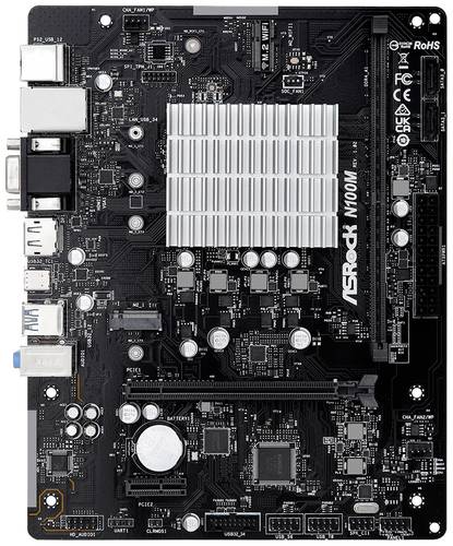 ASRock N100M Mainboard mit CPU Sockel (PC) Intel® 1264 Formfaktor (Details) Micro-ATX von ASRock