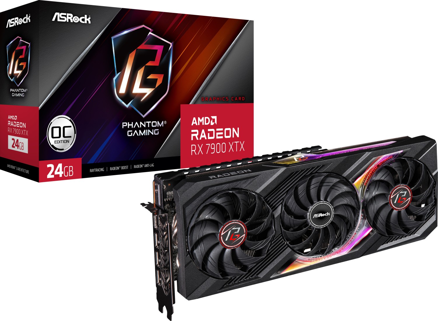 ASRock Radeon RX 7900 XTX Phantom Gaming OC Grafikkarte - 24GB GDDR6, HDMI, 3x DP, HDMI von ASRock