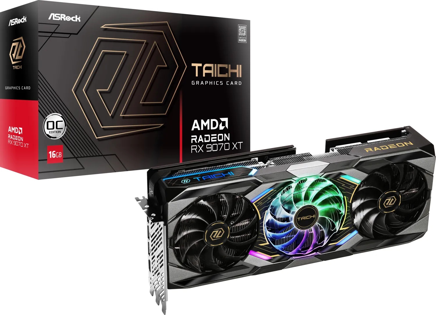 ASRock Radeon RX 9070 XT Taichi 16GB OC - 16GB GDDR6, 1x HDMI, 3x DP ASRock Radeon RX 9070 XT Taichi 16GB OC - 16GB GDDR6, 1x HDMI, 3x DP von ASRock