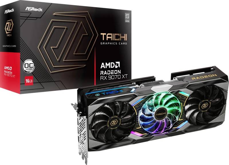 ASRock Radeon RX 9070 XT Taichi 16GB OC - 16GB GDDR6, 1x HDMI, 3x DP von ASRock