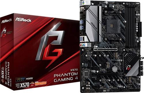 ASRock X570 Phantom Gaming 4 Mainboard Sockel (PC) AMD AM4 Formfaktor (Details) ATX Mainboard-Chipsa von ASRock