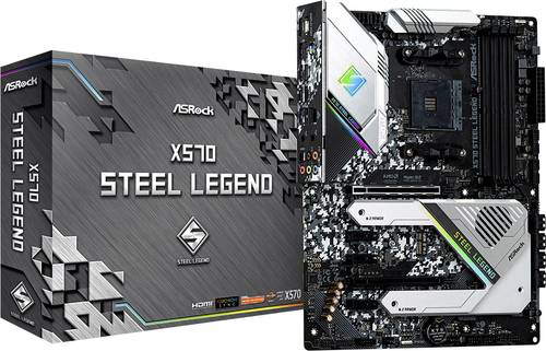 ASRock X570 Steel Legend Mainboard Sockel (PC) AMD AM4 Formfaktor (Details) ATX Mainboard-Chipsatz A von ASRock