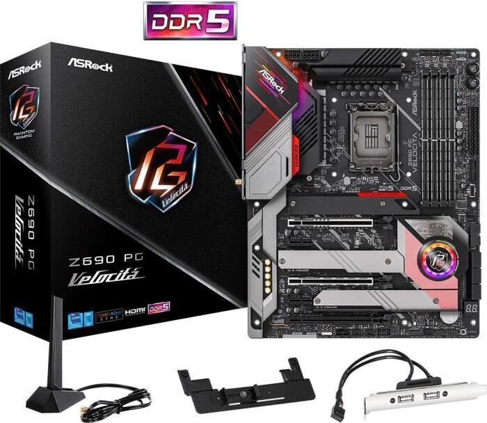 ASRock Z690 PG VELOCITA - Motherboard - ATX - LGA1700-Sockel - Z690 Chipsatz - USB-C Gen2, USB 3.2 Gen 1, USB 3.2 Gen 2, USB-C Gen 2x2 - Bluetooth, Gigabit LAN, 2.5 Gigabit LAN, Wi-Fi - Onboard-Grafik (CPU erforderlich) - HD Audio (8-Kanal) - Sonderposten von ASRock