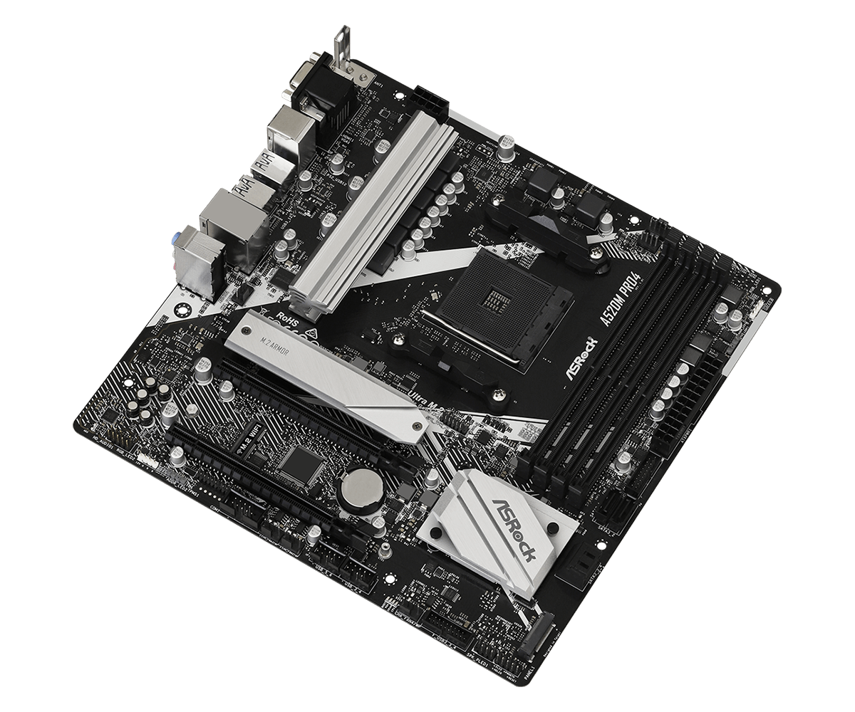 Asrock A520M Pro4 - AMD - Socket AM4 - AMD Ryzen 3 3rd Gen - 3rd Generation AMD Ryzen 5 - 3rd Generation AMD Ryzen 7 - 3rd Generation AMD... - DDR4-SDRAM - DIMM - 2133,2400,2667,2933,3200,3466,3600,3733,3800,3866,4000,4133,4200,4266,4333,4400,4466,4533,4600,4666 (90-MXBDU0-A0UAYZ) Asrock A520M Pro4 - AMD - Socket AM4 - AMD Ryzen 3 3rd Gen - 3rd Generation AMD Ryzen 5 - 3rd Generation AMD Ryzen 7 - 3rd Generation AMD... - DDR4-SDRAM - DIMM - 2133,2400,2667,2933,3200,3466,3600,3733,3800,3866,4000,4133,4200,4266,4333,4400,4466,4533,4600,4666 (90-MXBDU0-A0UAYZ) von ASRock