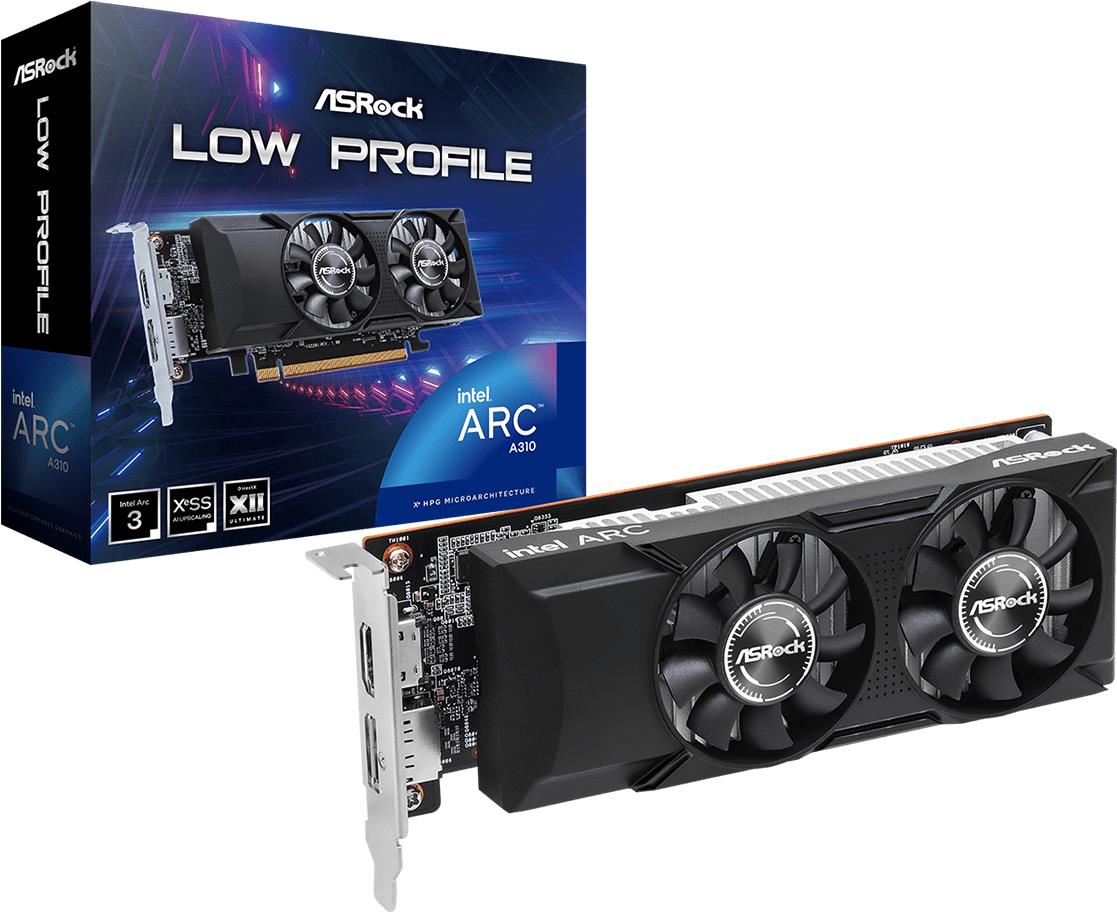 Asrock Intel Arc A310 Low Profile 4GB - Arc A310 - 4 GB - GDDR6 - 64 Bit - 7680 x 4320 Pixel - PCI Express x8 4.0 (90-G4NZZ-00UANF) von ASRock
