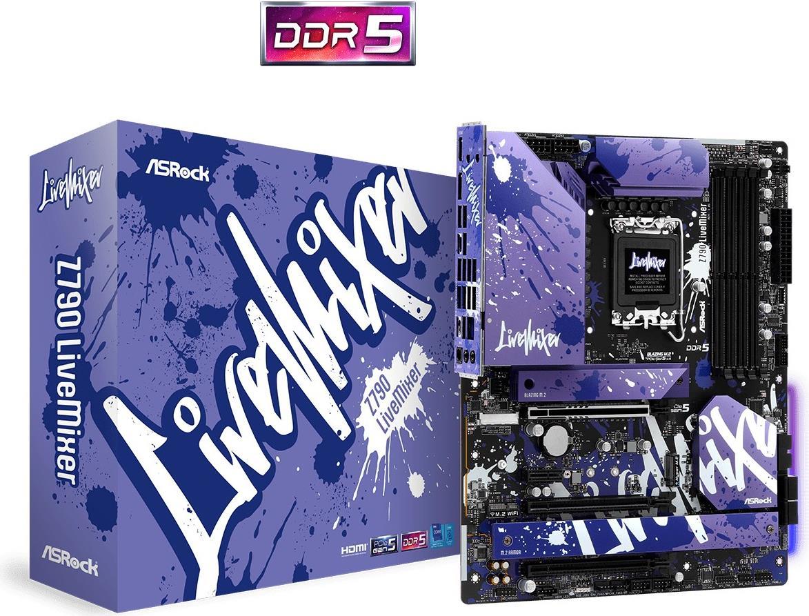 Asrock Z790 LiveMixer - Intel - LGA 1700 - Intel® Core i5 - Intel® Core i7 - Intel® Core i9 - DDR5-SDRAM - 128 GB - DIMM (90-MXBK10-A0UAYZ) von ASRock