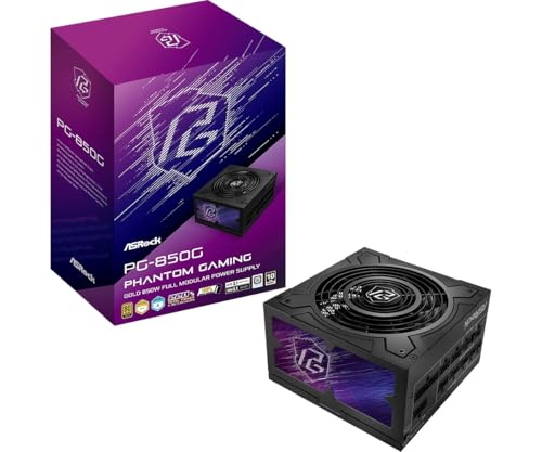 Netzteil ASROCK PG-850G, PSU, 850 W, 80 Plus Gold/A, 135 mm, modular, PCI-E 5.1 (12+4pin) x1, PCI-E (6+2 Pin) x3, SATA (5-polig) x9 von ASROCK