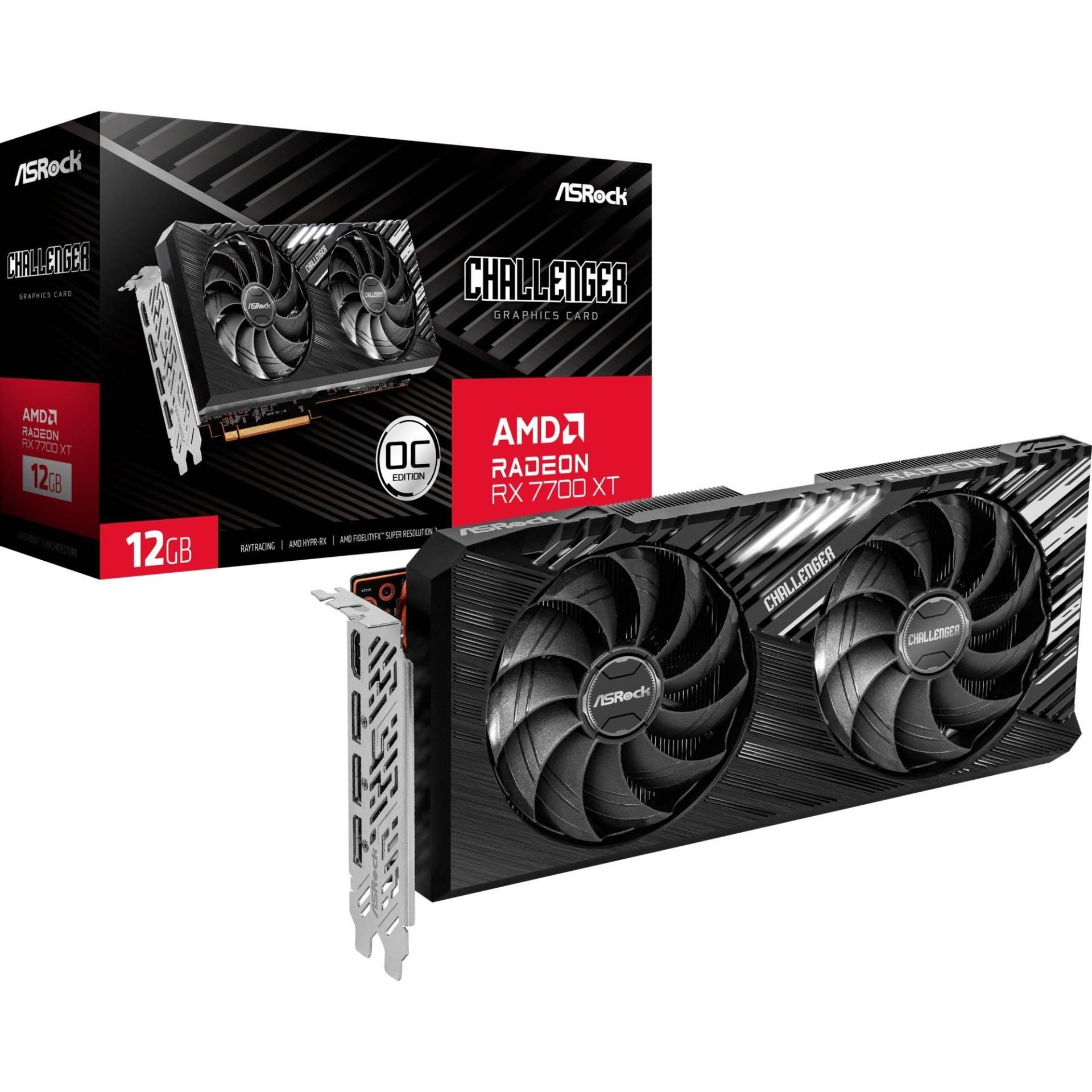 Radeon RX 7700 XT Challenger 12GB OC, Grafikkarte von ASRock