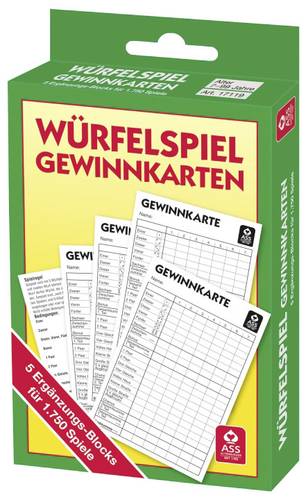 Würfelspiel Gewinnkarten- Blöcke von ASS