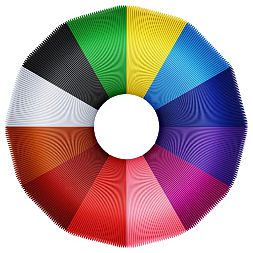 ASTARON 3D Stift Filament 1.75 PLA 12 Farben, 3d Drucker Filament, 16,4 Ft pro Farbe Insgesamt 196.8 Ft 3D Printer Filament 1,75 mm PLA Filament 3d Druckmaterialien Set von ASTARON