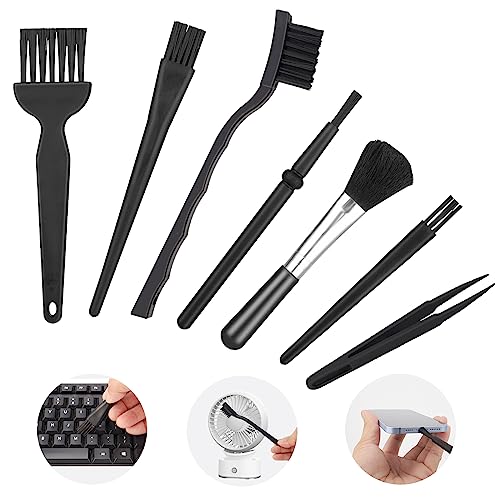 ASTER 7 Stück Tastaturpinsel Nylon Pinsel Bürsten Set, Antistatische ESD Bürste Tastatur Reinigungs, PC Reinigungsbürste für Reinigung PC, Tastatur, Leitfähigen Boden, Leiterplatte, Motherboards von ASTER