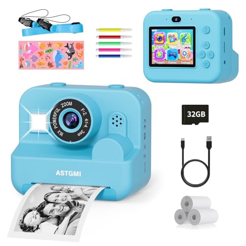 Sofortbildkamera Kinder Mit Selfie,kinderkamera 1080P HD Sofortdruck von Fotos,Geburtstagsgeschenk Weihnachten Geschenk Spielzeug ab 3 4 5 6 8 7 9 10 Jahre Mädchen Jungen (Blau) Sofortbildkamera Kinder Mit Selfie,kinderkamera 1080P HD Sofortdruck von Fotos,Geburtstagsgeschenk Weihnachten Geschenk Spielzeug ab 3 4 5 6 8 7 9 10 Jahre Mädchen Jungen (Blau) von ASTGMI