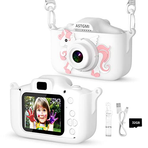 Kinder Kamera, 2.0”Display Digitalkamera Kinder,Geschenke für 3 4 5 6 8 7 9 10 11 Jahre Jungen und mädchen, 1080P HD Anti-Drop Fotoapparat Kinder für Geburtstagsgeschenk Weihnachten Spielzeug von ASTGMI