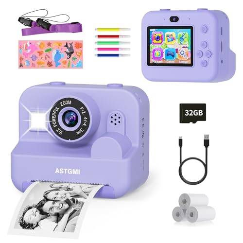 Sofortbildkamera Kinder Mit Selfie,kinderkamera 1080P HD Sofortdruck von Fotos,Geburtstagsgeschenk Weihnachten Geschenk Spielzeug ab 3 4 5 6 8 7 9 10 Jahre Mädchen Jungen (Lila) Sofortbildkamera Kinder Mit Selfie,kinderkamera 1080P HD Sofortdruck von Fotos,Geburtstagsgeschenk Weihnachten Geschenk Spielzeug ab 3 4 5 6 8 7 9 10 Jahre Mädchen Jungen (Lila) von ASTGMI