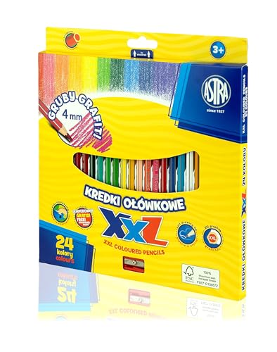 Bleistift 24 Farben XXL Graphit 4 mm Astra von Astra