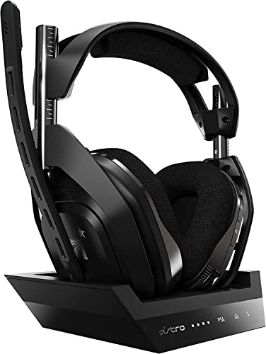ASTRO Gaming A50 Headset Plus Basisstation Gen 4, kabellos – PS4, PC, Mac – Schwarz und Silber (erneuert) von ASTRO Gaming