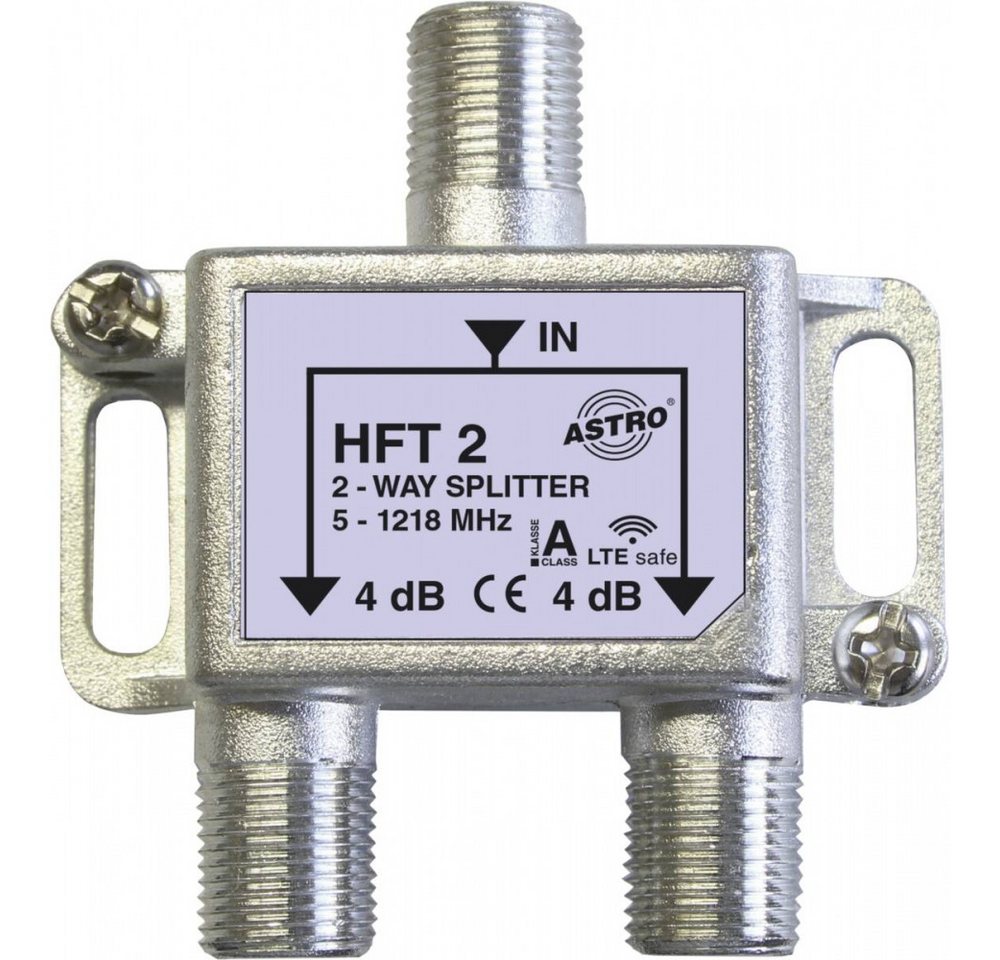 ASTRO Astro HFT 2 Antennenverteiler. Dachantenne (4 dB Dämpfung, Frequenzbereich 5-1.218 MHz), 2-fach Antennenverteiler von ASTRO
